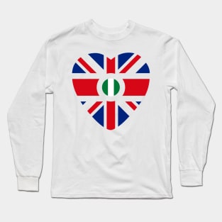 British Nigerian Multinational Patriot Flag Series (Heart) Long Sleeve T-Shirt